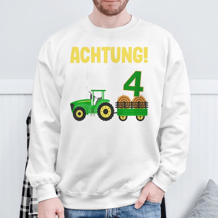 Children's 4Th Birthday Achtung Ich Bin Schon 4 Jahre Tractor Tractor Sweatshirt Geschenke für alte Männer