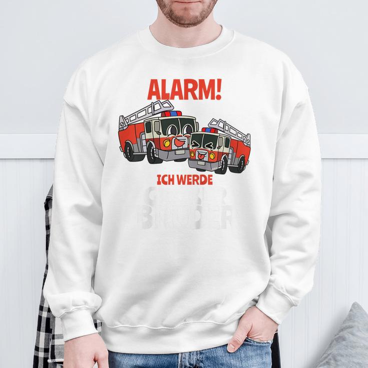 Children's Alarm Ich Werde Große Bruder Feuerwehr I'm A Big Brother Sweatshirt Geschenke für alte Männer