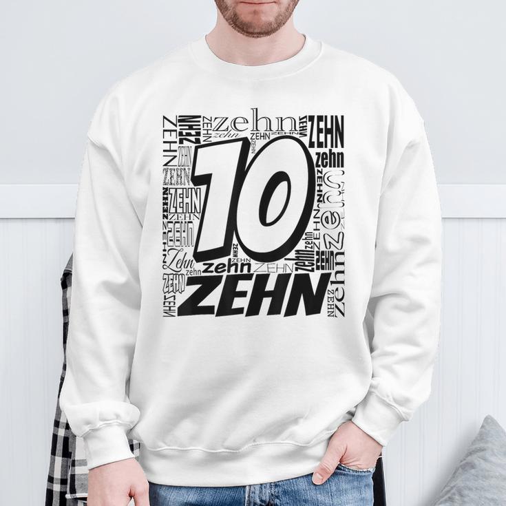 Children's Birthday Ich Bin 10 Zahlwort Zehn Sweatshirt Geschenke für alte Männer