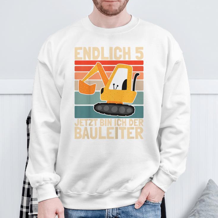 Children's Endlich 5 Jahre Jetzt Bin Ich Bauleiterintage Boy Digger Sweatshirt Geschenke für alte Männer