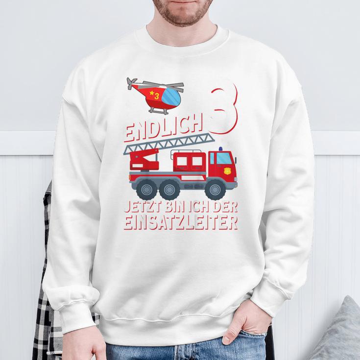 Children's Fireman Endlich 3 Jetzt Bin Ich Einsatzeiteiteiter Sweatshirt Geschenke für alte Männer