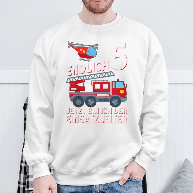 Children's Fireman Endlich 5 Jetzt Bin Ich Einsatzeiteiteiter 80 Sweatshirt Geschenke für alte Männer