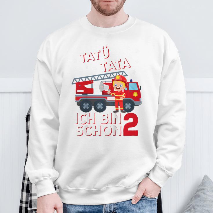 Children's Ich Bin 2 Feuerwehrmann Tatü Tata Feuerwehr Sweatshirt Geschenke für alte Männer