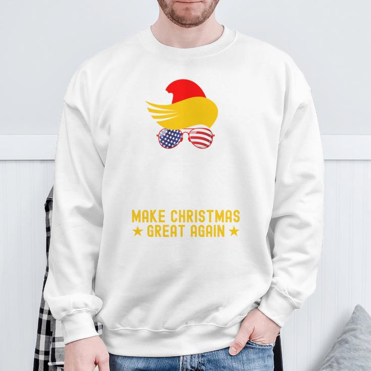 Make Christmas Great Again Lustiges Weihnachtsmanngesicht Sweatshirt Geschenke für alte Männer