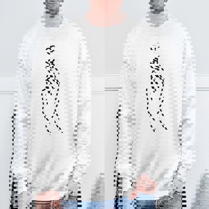 Coreano Dito Cuore Grafico Coreano Kpop Love K-Pop Merch Felpa Regalos para ancianos
