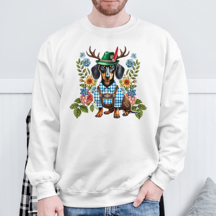 Dachshund Lederhosen Und Trachtenhemd Trachten Ersatz Bavarian Sweatshirt Geschenke für alte Männer