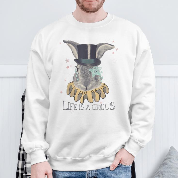 Das Leben Ist Ein Circus Rabbit Top Hat Wizard Fun Sweatshirt Geschenke für alte Männer