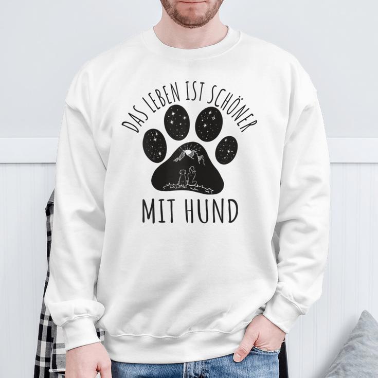 Das Leben Ist Schöner Mit Hund Gray Sweatshirt Geschenke für alte Männer