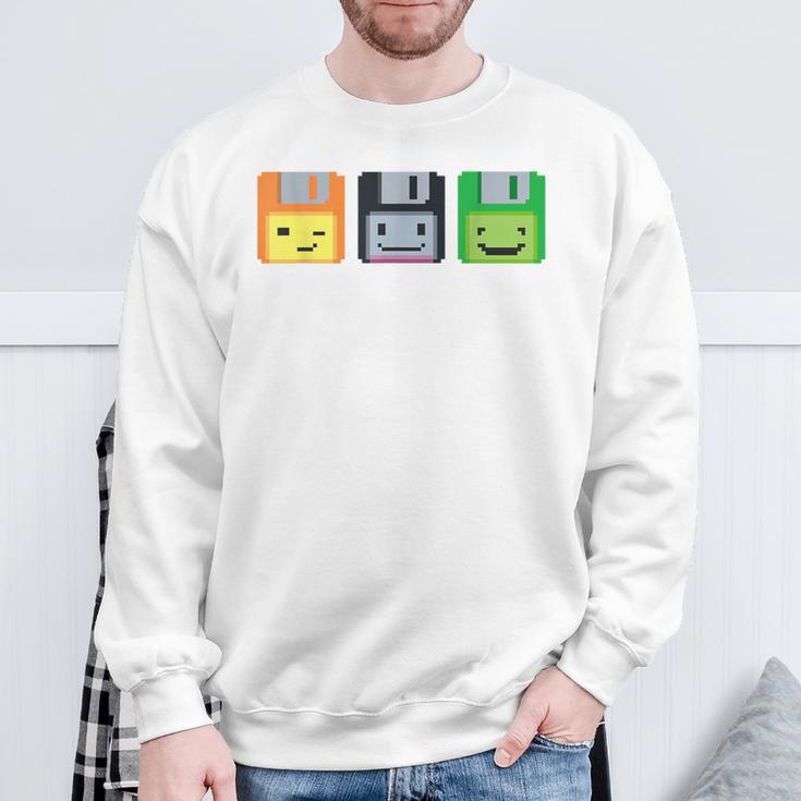 Diskette Floppy Retro Nerd Gamer Pixel Sweatshirt Geschenke für alte Männer