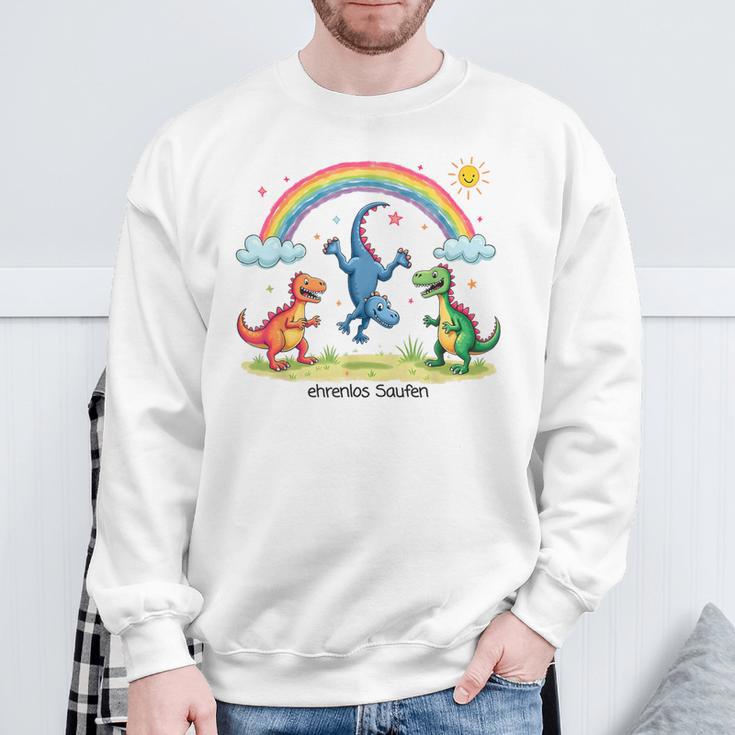 Ehrenlos Saufen X Excessiver Alkoholkonsum Dino Drawing Sweatshirt Geschenke für alte Männer