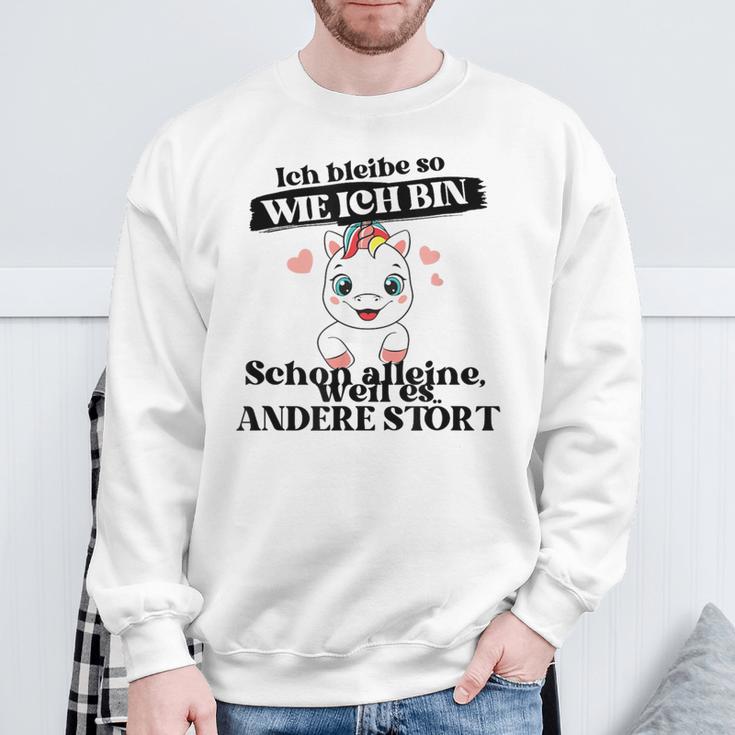 Ich Bleibe Wie Ich Bin Selbstbewus German Langu Gray Sweatshirt Geschenke für alte Männer