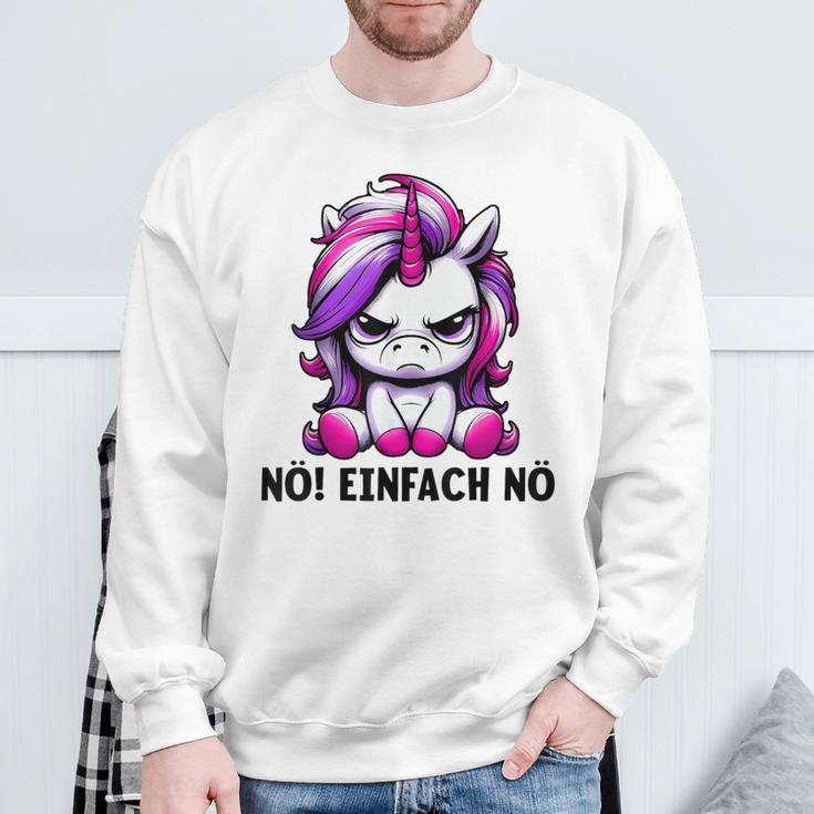 Unicorn Nö Einfach Nö Slogan Sweatshirt Geschenke für alte Männer