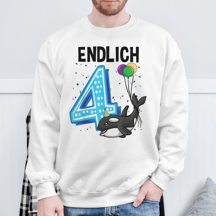 Geschenk 4 Jahre Alt Orca Wal Geburtstag Sweatshirt Geschenke für alte Männer