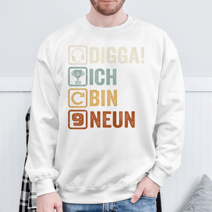 Ich Bin 9 Nine Jahre 9Th Birthday Boy Gamer Gamer Sweatshirt Geschenke für alte Männer