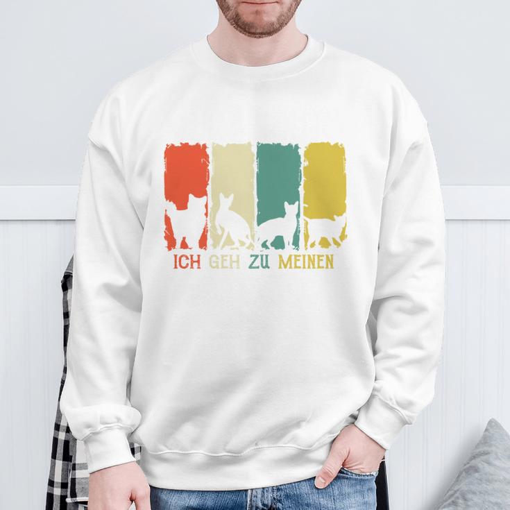 Katzen Mir Reichts Ich Geh Zu Meinen Katzen Humor Spruch Sweatshirt Geschenke für alte Männer