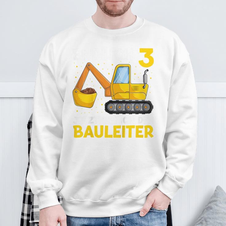 Kinder Endlich 3 Jetzt Bin Ich Der Bauleiter Geburtstagskind Digger Sweatshirt Geschenke für alte Männer