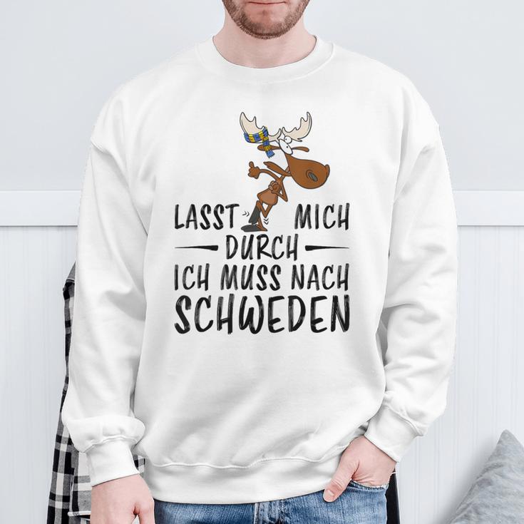 Lass Mich Durch Ich Muss Nach Sweden Blue Sweatshirt Geschenke für alte Männer