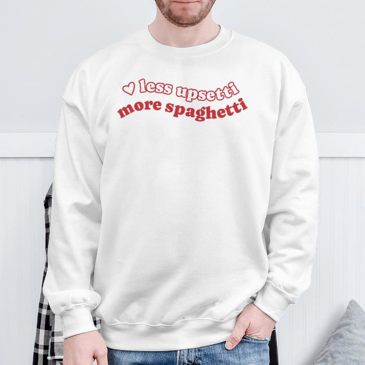 Less Upsetti Mehr Spaghetti Sweatshirt Geschenke für alte Männer