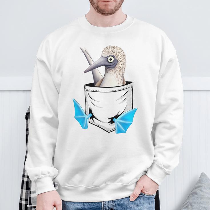 Lustiger Meeres-Vogel Blaufußtölpel In Der Tasche Sweatshirt Geschenke für alte Männer