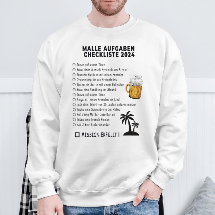 Mallorca 2024 Sauf Malle Ride Tasks Checklist Gray Sweatshirt Geschenke für alte Männer