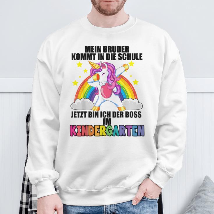 Mein Bruder Kommt Zur Schule Jetzt Bin Ich Kindergarten Boss Sweatshirt Geschenke für alte Männer