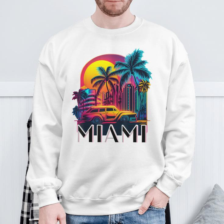 Miami Floridaibrant Colorful Miami Souvenir Sweatshirt Geschenke für alte Männer