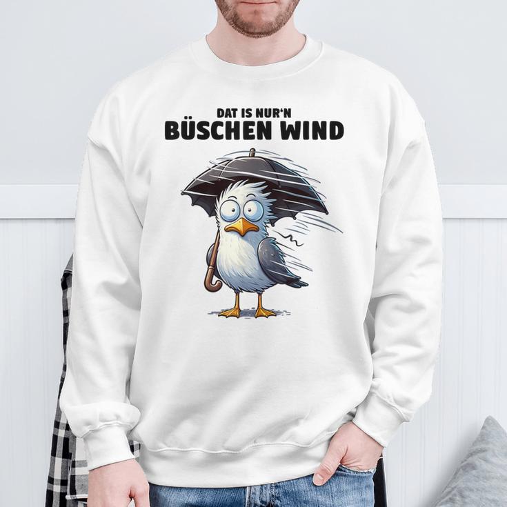 Möwe Sturm Hurricane Schietwetter Dat Is Nur 'N Büschen Wind Gray Sweatshirt Geschenke für alte Männer