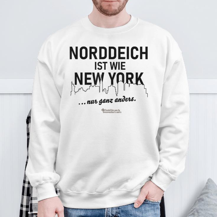 Norddeich Ist Wie New York Nur Ganz Anders Norddeich Sweatshirt Geschenke für alte Männer