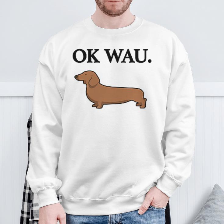 Ok Wau X Dackel Dachshund Dog Lovers Humour Fun Sweatshirt Geschenke für alte Männer