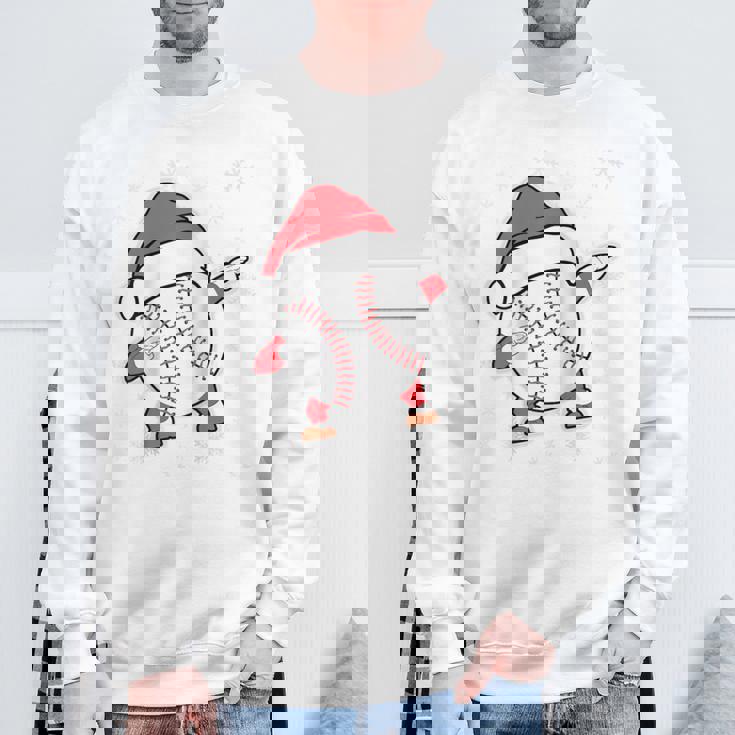 Palla Da Baseball Cappello Di Babbo Natale Pigiama Cool Sport X-Mas Maglia Con Maniche Raglan Felpa Regalos para ancianos
