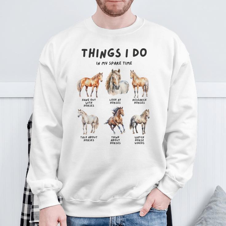 Pferde Dinge Die Ich In Meiner Freizeit Mache Sweatshirt Geschenke für alte Männer