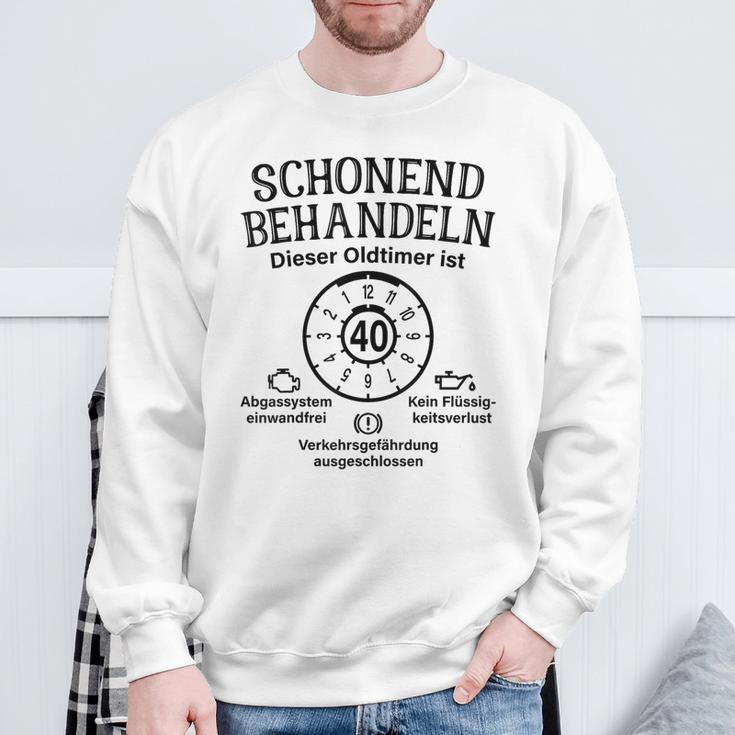 Schonend Behandeln Oldtimer Ist 40 Badge 40Th Birthday S Sweatshirt Geschenke für alte Männer