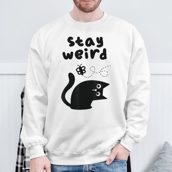 Stay Cat Gray Sweatshirt Geschenke für alte Männer