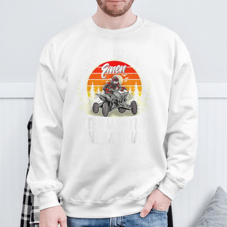 Unterschätze Niemlas Einen Alten Mann Mit Einem Quad I Atv Gray Sweatshirt Geschenke für alte Männer