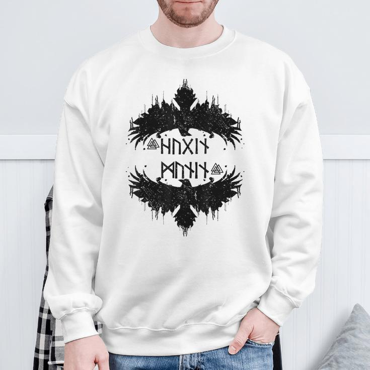 Vikingalhalla Medieval Hugin & Munin Sweatshirt Geschenke für alte Männer