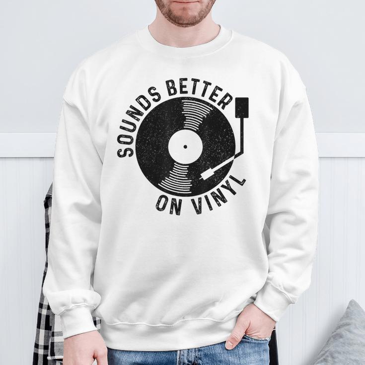 Vinyl Record Dj Record Retro Gray Sweatshirt Geschenke für alte Männer