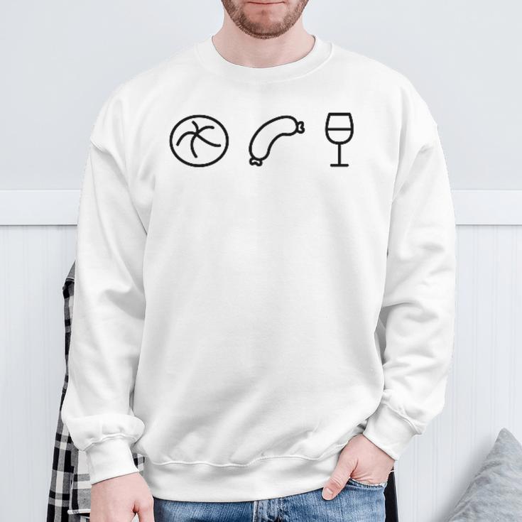 Weck Worscht Woi X Brötchen Wurst Wein Pfalz Mainz Hessen Sweatshirt Geschenke für alte Männer