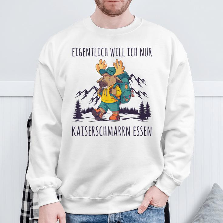 Will Nur Kaiserschmarrn Essen Bergsteiger Wanderer Sweatshirt Geschenke für alte Männer