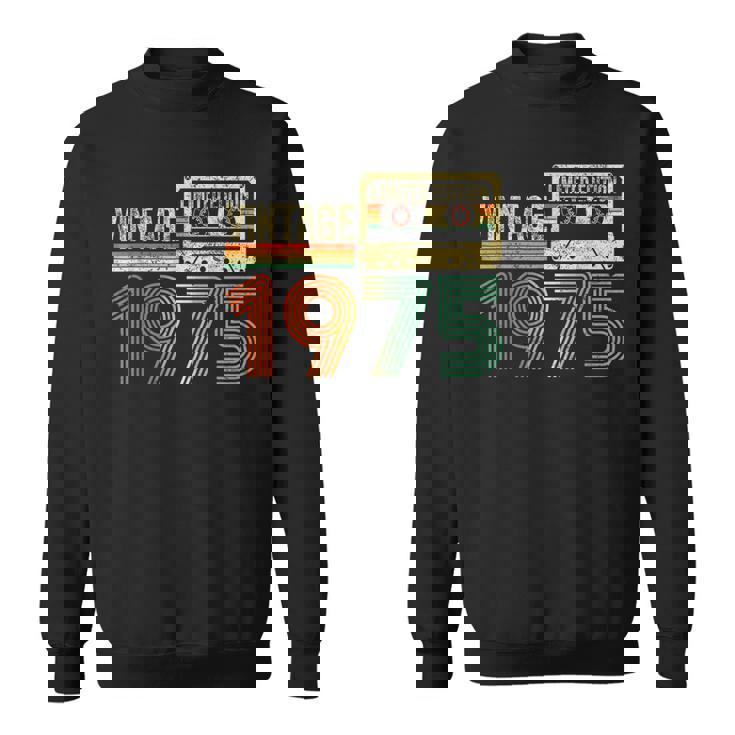 49 Year Old Vintage 1975 49Th Birthday Cassette Tape Sweatshirt