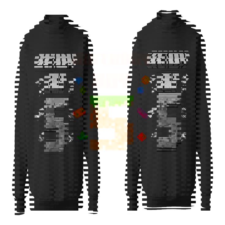 5Th Birthday 5 Years Old Video Gamer Pixel Birthday Boys Sweatshirt