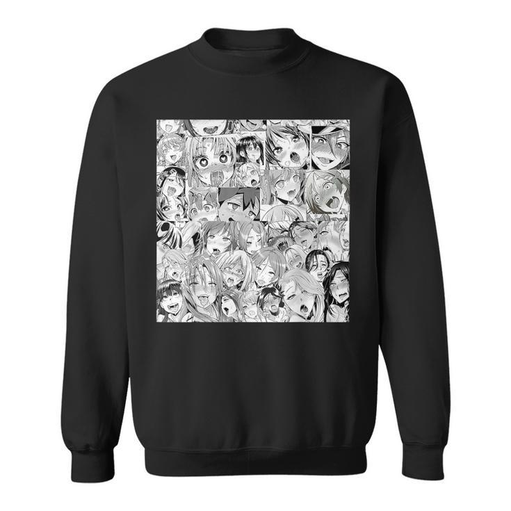 Ahegao Otaku Anime Dripping Drooling Anime Weeb Love Sweatshirt