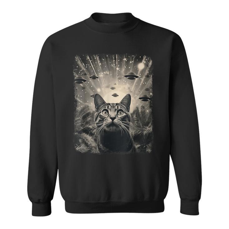 Alien Ufo Selfie Cat Sweatshirt