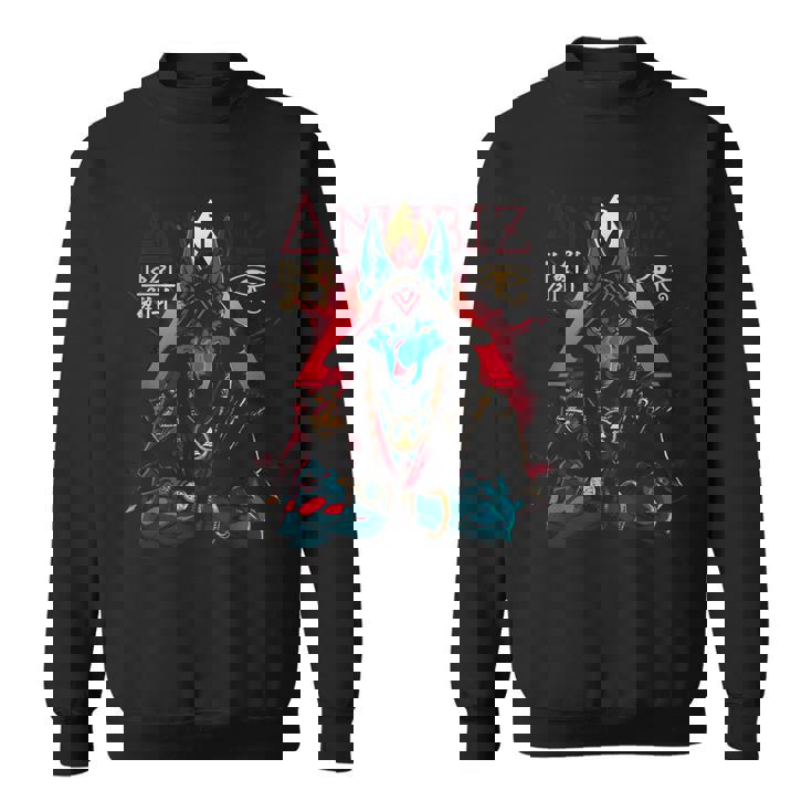 Antico Egitto Mitologia Rock Anubis Retrò Multicolore Felpa