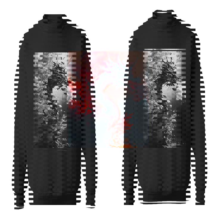 Art Sur Le Thème Du Dragon Japonais Mignon Sweater e