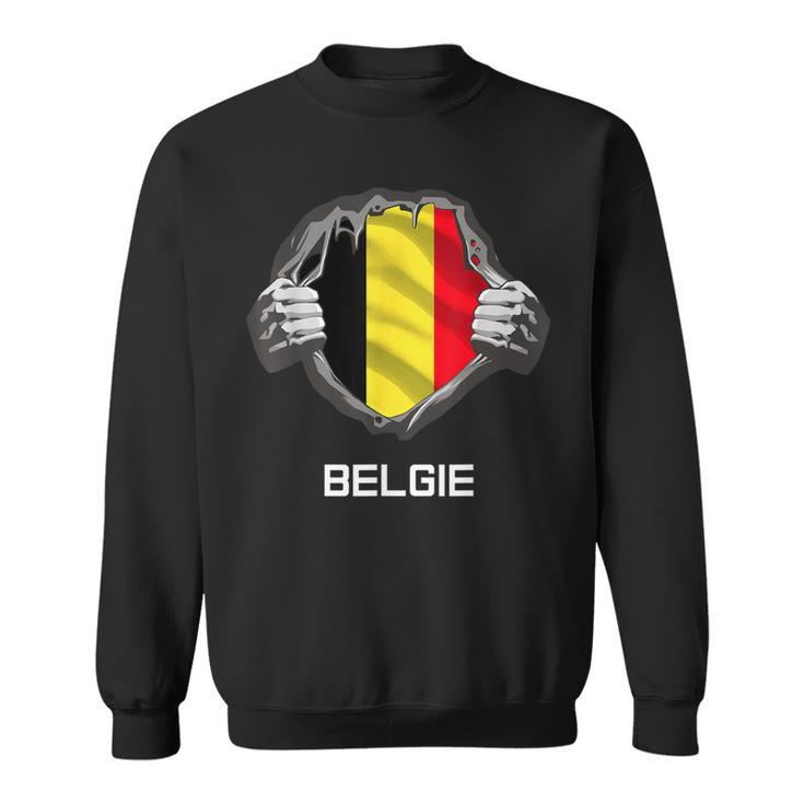 Belgium Belgie Flag Heart Fan Jersey Sweatshirt