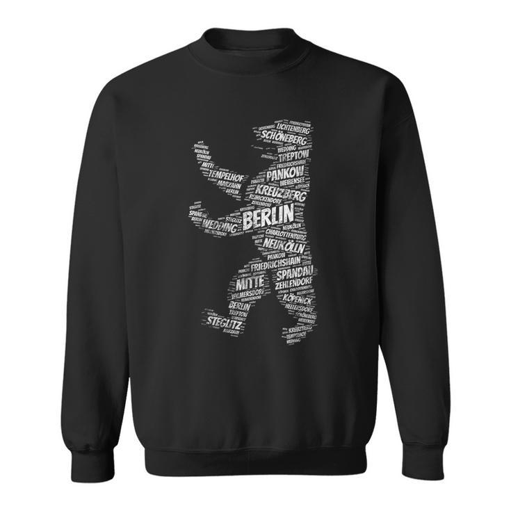 Berlin Bear Wordart Stadtbezirke Stadtteile Berlin Sweatshirt