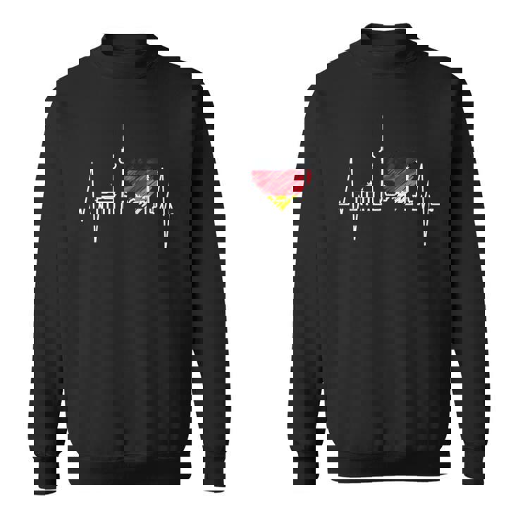 Berlino Skyline Heartbeat Fan Souvenir Amo Berlino Felpa