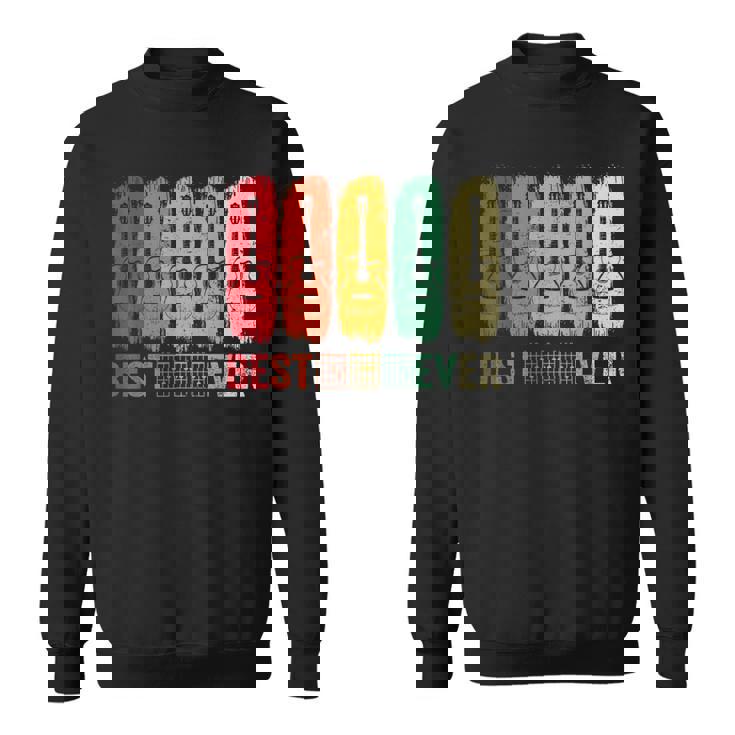 Best Guitarist Dad Ever Guitare Rétro Musicien Père Sweater e