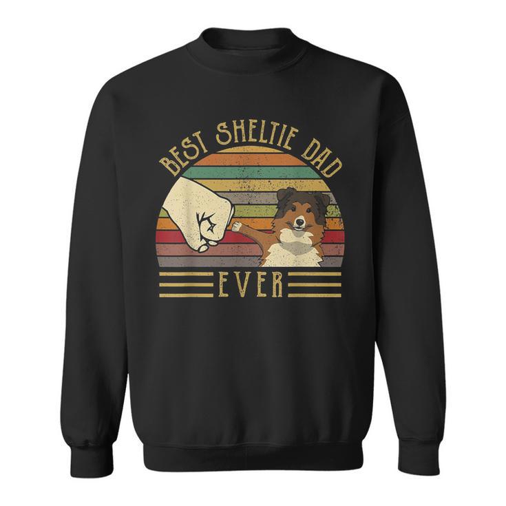 Best Sheltie Dad Ever Retrointage Sunset Sweatshirt