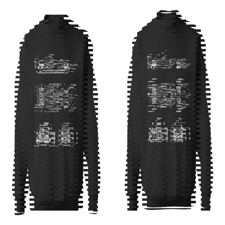 Blueprint Racing Car Formula Progetto Intero Ingegneria Felpa